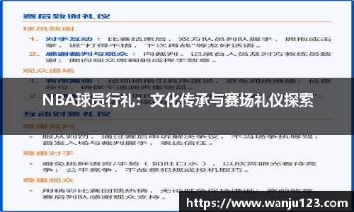 NBA球员行礼：文化传承与赛场礼仪探索